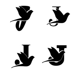 Initials Logo Design Alphabet Letter J I Bird Logo Design Concept