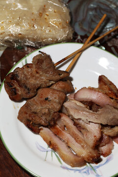 Thai grilled pork or Moo ping