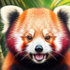 Obraz premium Lesser Panda, Generative AI