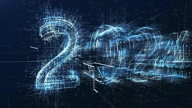 the inscription 2024 in techno style announces the arrival of the industry 5.0 revolution and future technologies in the new 2024