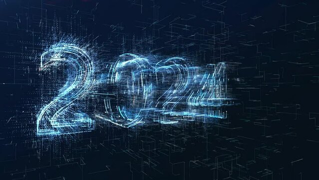 the inscription 2024 in techno style announces the arrival of the industry 5.0 revolution and future technologies in the new 2024