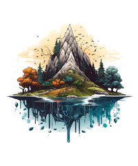 Mountain Tshirt Design Background