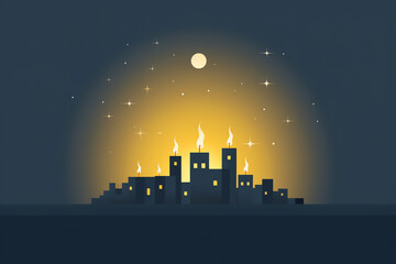 Happy hanukkah celebration holiday, Jewish festival of lights background for greeting card, invitation minimal style