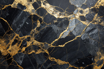 Abstract marble stone granite black and gold texture background, for design and template