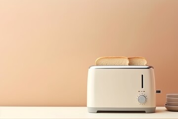 modern minimalistic isolated electric bread toaster machine on a minimal blank copy space 