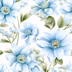 Seamless Sweet Pastel Flower ,Generative Ai Illustration