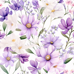 Seamless Sweet Pastel Flower ,Generative Ai Illustration