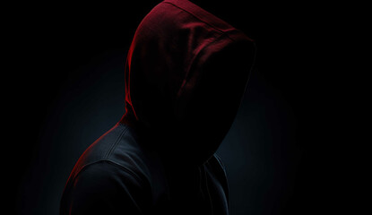 Dark hacker in the shadows, AI generative, mysterious, anonymous