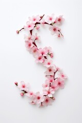 Obraz premium The letter s is made up of pink flowers. Imaginary photorealistic image.