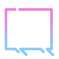 Square neon glowing abstract frame