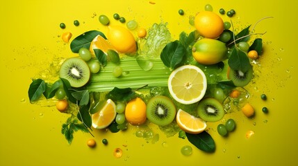 Yellow vegetables in liquid, isolated creative element