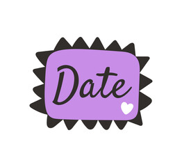 Vintage Love Valentine Stamps. Trendy vector illustrations in Cartoon style.	