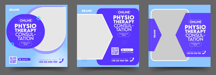 Physiotherapy clinic or healthcare social media post template