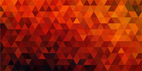 Triangular Low Poly Gradient Background with composition of Yellow Orange Red Black Dark Color range Bright light Vector Illustration