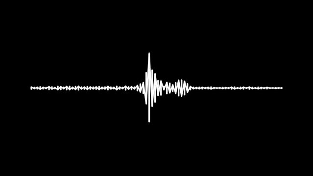 audio spectrum wave on black background. soundwaves effect music equalizer , Formats UHD, 4K 30 fps