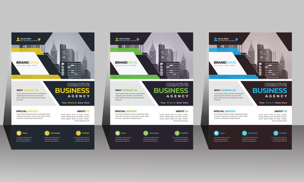 Marketing flyer template modern business proposal creative & professional layout for Corporate business. And also abstract business flyer , IT company flyer & vector illustration template in A4 size.