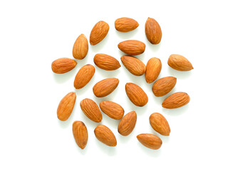 Almonds isolated on white background