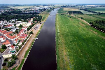 Die Elbe flussabwärts bei Torgau 2023