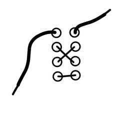 Vector Black Shoelace Icon