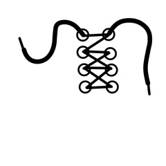 Vector Black Shoelace Icon
