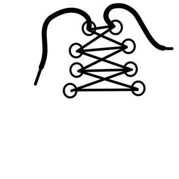 Vector Black Shoelace Icon