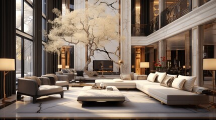 Opulent and luminous living room decor