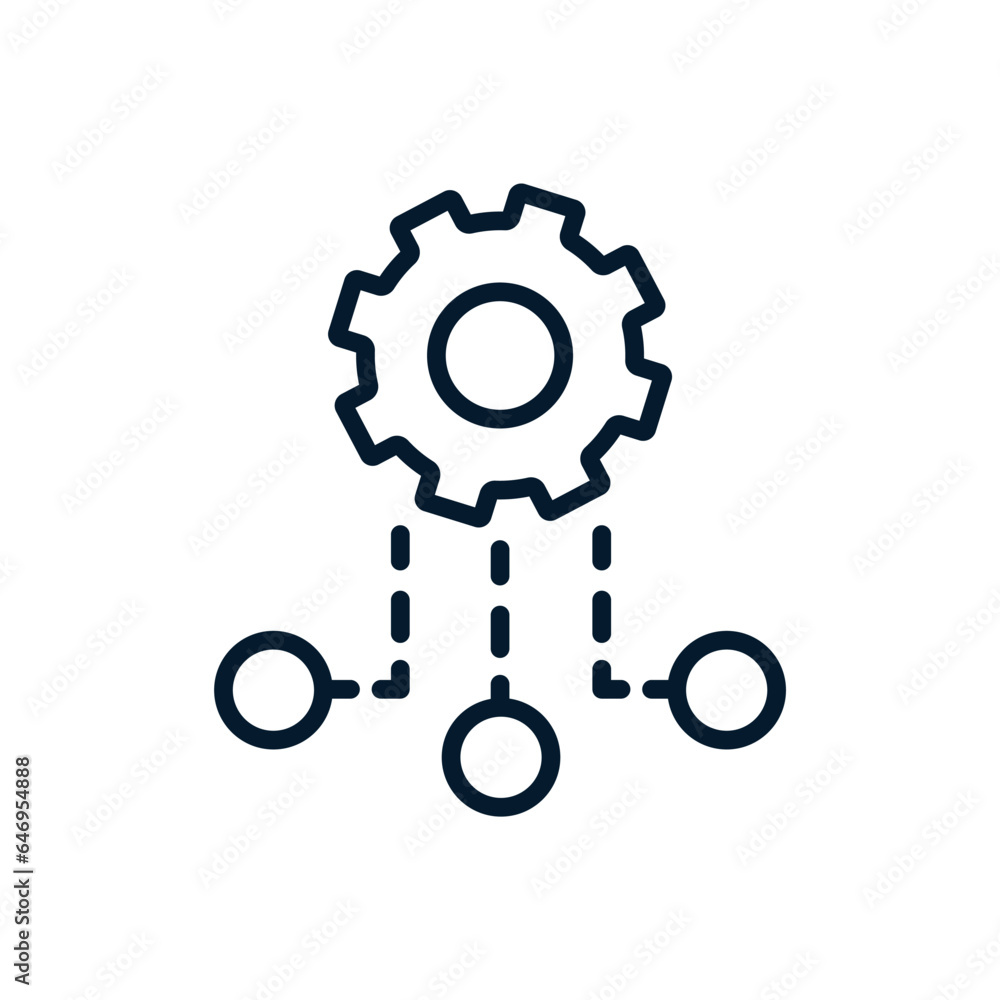 Poster concept of multichannel information processing. vector icon isolated on white background.