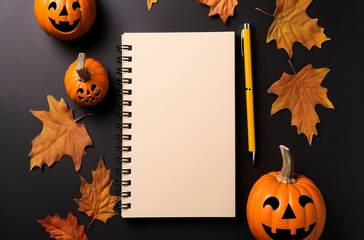Halloween background copy space with halloween item