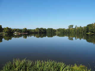 Fototapeta premium Noswendeler See am Premioumwanderweg Traumschleife Himmels Gääs Paad
