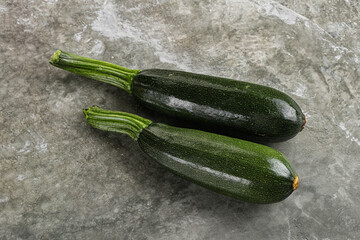 Sliced raw young green zucchini