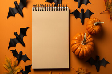 Halloween background copy space with halloween item