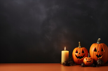 Halloween background copy space with halloween item