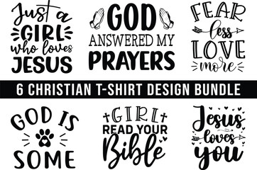 6 Christian T-shirt Design Bundle