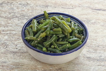 Boiled green bean with sesame seeds