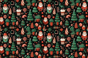 Christmas Santa's seamless tileable wallpaper backgrounds