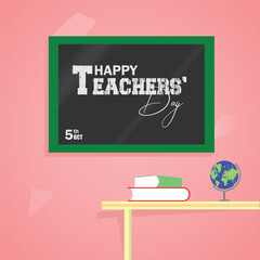 Vector teacher's day realistic post and background