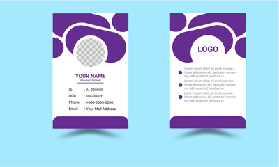 Modern, creative and stylish employee Identity Card design with color variation