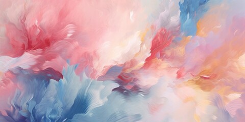 Fototapeta na wymiar Beautiful abstract pink blue pastel impressionistic floral design background. beautiful Generative AI AIG32
