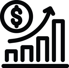 increase money growth icon, progress marketing