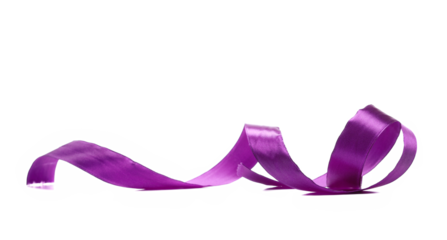 Purple ribbon isolated on white background and texture