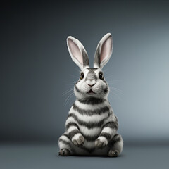 Fototapeta na wymiar Bunny rabbit with zebra stripes