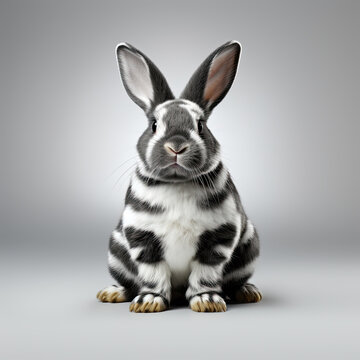 Bunny rabbit with zebra stripes