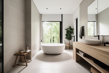 Fototapeta premium Modern minimalist bathroom