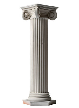 Doric column Isolated on white background 