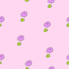 Roses. Floral seamless pattern on pink background. Texture.