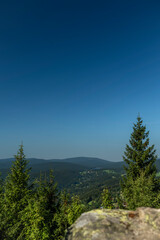 Summer view near Stepanka lookout tower in Jizerske mountains