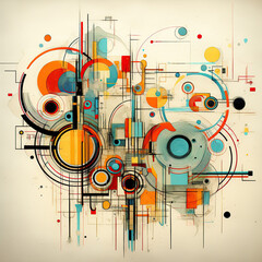 Obraz premium abstract musical background with notes. Ai Generative 