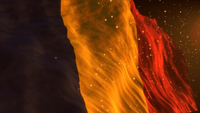 Romania national flag. Waving country symbol. Patriotic video. Independence day.