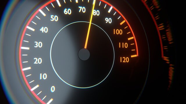 Сar speedometer and tachometer. Fast accelerating car. Sport auto. Supercar.	