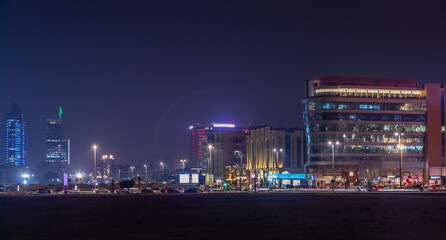 Al Khobar night downown center district, Saudi Arabia